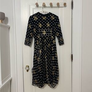 Legally Red Black and Gold Polka Dot Dress